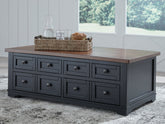Tampa Furniture Outlet Lutz - Ashley Furniture - Wildenauer Lift-Top Coffee Table - Lift Top Cocktail Table / Brown/Black - T664-9